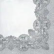 serwetki koronkowa ramka srebrny paw 33 cm 20 szt