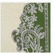 serwetki koronkowa ramka zielone maki 33 cm 20 szt