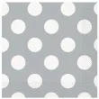 serwetki kropki srebrne unique 33 cm 16 szt