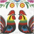 serwetki ludowe 2 koguty maki 33 cm 20 szt