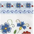 serwetki ludowe kaszubski folk z niebieska ramka maki 33 cm 20 szt
