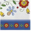 serwetki ludowe kaszubski folk z niebieska ramka maki 33 cm 20 szt