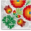 serwetki ludowe kwiaty maki 33 cm 20 szt