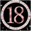 serwetki papierowe 18 urodziny czarny rose gold maki 33 cm 20 szt