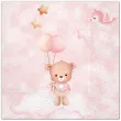 serwetki papierowe misie z balonikami rozowy jasny congee 33 cm 20 szt