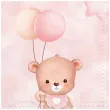 serwetki papierowe misie z balonikami rozowy jasny congee 33 cm 20 szt
