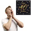 serwetki papierowe na 40 urodziny jednorazowe happy birthday eleganckie czarno zlote 20 szt