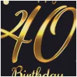 serwetki papierowe na 40 urodziny jednorazowe happy birthday eleganckie czarno zlote 20 szt