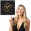 serwetki papierowe na 50 urodziny jednorazowe happy birthday eleganckie czarno zlote 20 szt