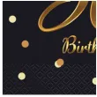 serwetki papierowe na 50 urodziny jednorazowe happy birthday eleganckie czarno zlote 20 szt