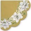 serwetki rondo biala poinsencja zlote paw 32 cm 12 szt