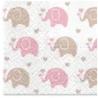 serwetki rozowe sloniki paw 33 cm 20 szt