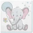 serwetki slonik z balonem blekitny maki 33 cm 20 szt
