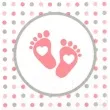 serwetki stopki baby shower girl partypal 33 cm 15 szt
