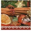 serwetki swiateczny cynamon z bombkami i swieca maki 33 cm 20 szt
