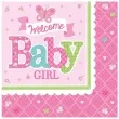 serwetki welcome baby girl 25 cm 16 szt