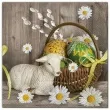 serwetki wielkanoc baranek przy koszyku maki 33 cm 20 szt