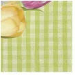 serwetki wielkanoc jajka i tulipany na zielonej kratce maki 33 cm 20 szt