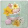serwetki wielkanoc kwiaty w misce maki 33 cm 20 szt