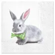 serwetki wielkanocne krolik w muszce paw 33 cm 20 szt