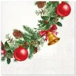 serwetki wieniec z dzwonkami paw 33 cm 20 szt