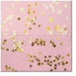 serwetki zlote gwiazdki konfetti rozowe paw 33 cm 20 szt