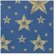 serwetki zlote gwiazdki niebieskie paw 33 cm 20 szt