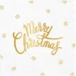 serwetki zlote merry christmas biale partypal 33cm 10 szt