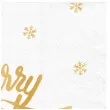 serwetki zlote merry christmas biale partypal 33cm 10 szt