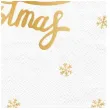 serwetki zlote merry christmas biale partypal 33cm 10 szt