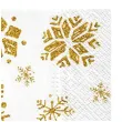 serwetki zlote sniezynki biale paw 33 cm 20 szt