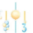 slomki 3 urodziny baloniki blekitny 19 5 cm 6 szt