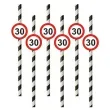 slomki 30 traffic birthday w paski 19 5 cm 6 szt