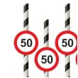 slomki 50 traffic birthday w paski 19 5 cm 6 szt