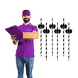 slomki halloween dynie bialo czarne 19 5 cm 6 szt