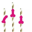 slomki imprezowe peniski mix rozowy 19 5 cm 6 szt