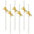 slomki jednorozec zloty biale 19 5 cm 6 szt