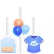 slomki papierowe baby boy dekoracja na baby shower gender reveal bialo niebieskie 19 5 cm 6 sz