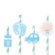 slomki papierowe baby shower boy niebieskie godan 8 szt
