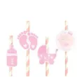 slomki papierowe baby shower girl rozowe godan 8 szt