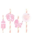 slomki papierowe baby shower girl rozowe godan 8 szt