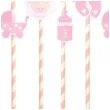 slomki papierowe baby shower girl rozowe godan 8 szt