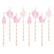 slomki papierowe baby shower girl rozowe godan 8 szt