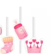 slomki papierowe bobo girl dekoracja na baby shower urodziny bialo rozowe 19 5 cm 6 szt