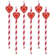 slomki serca 19 5 cm czerwone w paski 6 szt