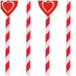 slomki serca 19 5 cm czerwone w paski 6 szt