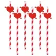 slomki serca ze strzala 19 5 cm czerwone w paski 6 szt