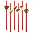 slomki serca zlote 19 5 cm czerwone 6 szt