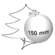 stojak do bombki choinka 150 mm srebrny