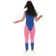 stroj damski gimnastyczka kombinezon retro lata 80 rozowo niebieski guirca s